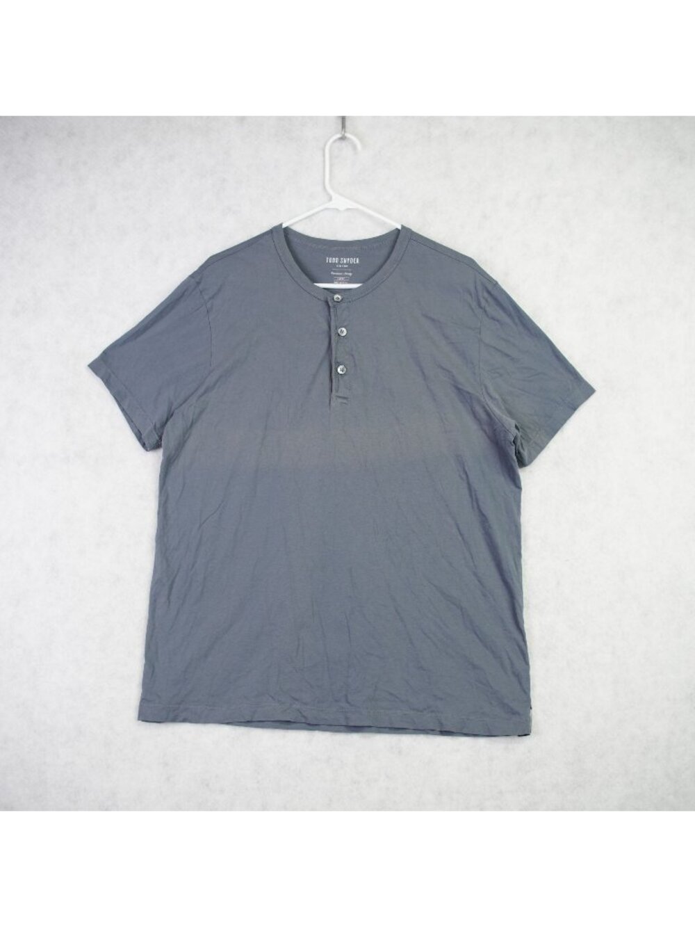 Todd Snyder Mens Premium Jersey Short Sleeve Henley Shirt SIze Large Blue Luxury
